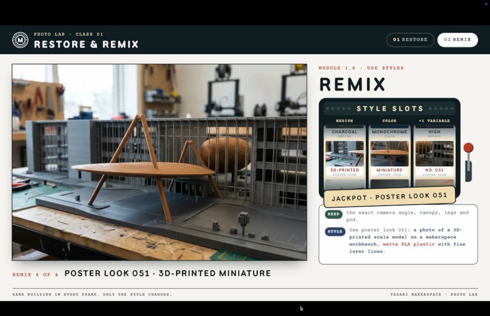 Restore & Remix class promo frame