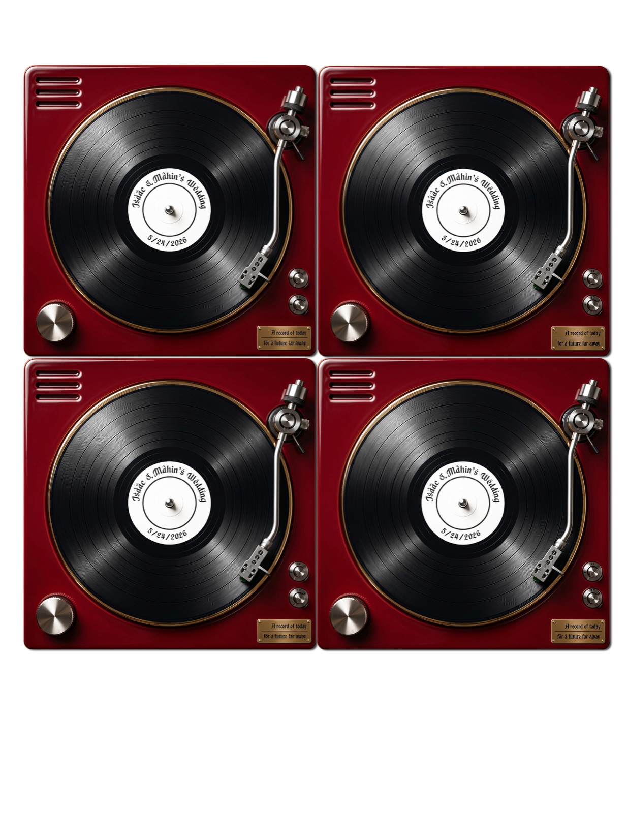 Turntable coasters, red