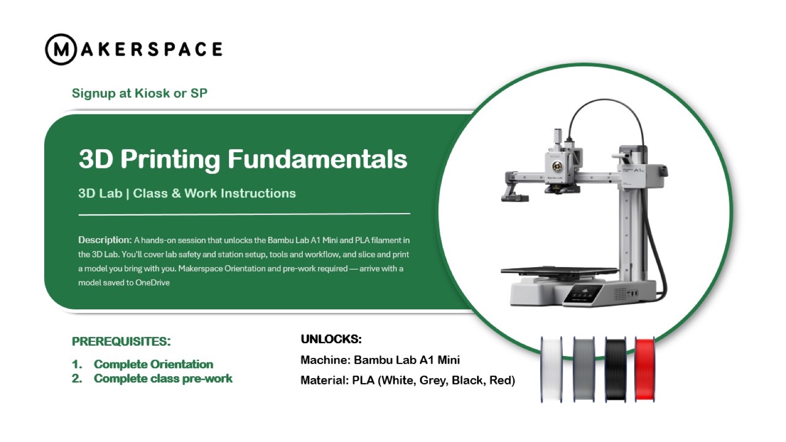 3D Printing Fundamentals class card