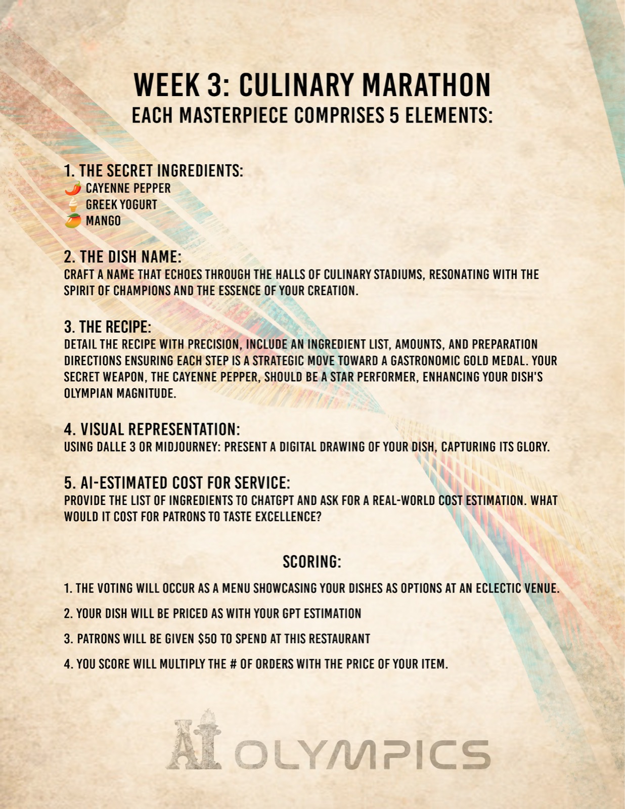 Week 3 challenge: the Culinary Marathon